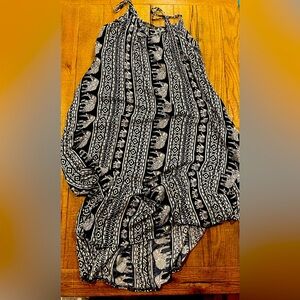 Elephant dress. Navy blue. Adjustable straps